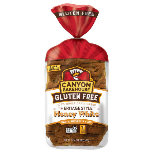 Canyon Bakehouse Gluten Free Heritage Style Honey White 100% Whole Grain Bread
