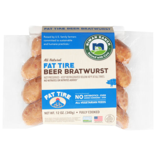 Niman Ranch Fat Tire Beer Bratwurst