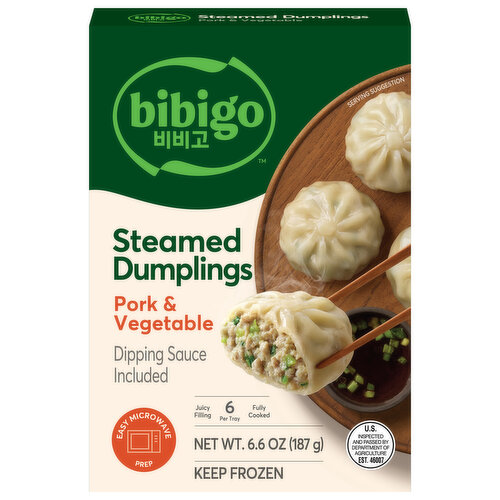 Bibigo Dumplings, Pork & Vegetable, Korean Style, Steamed