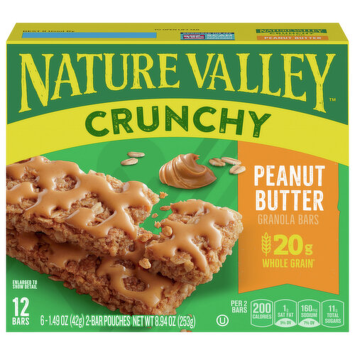 Nature Valley Crunchy Granola Bars, Peanut Butter, 12 Count