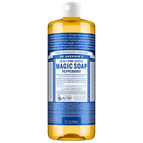 Dr. Bronner's Soap, Pure-Castile, 18-in-1, Hemp Peppermint