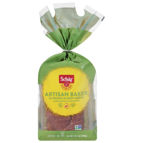 Dr. Schar Bread, Gluten-Free, 10 Grains & Seeds, Artisan Baker