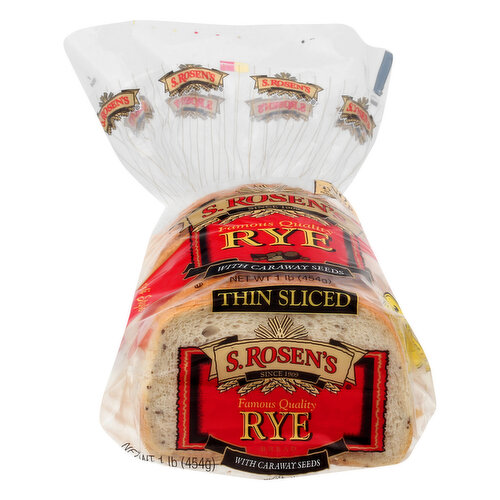 S. Rosen's Rye Bread with Caraway Seeds, Thin Sliced