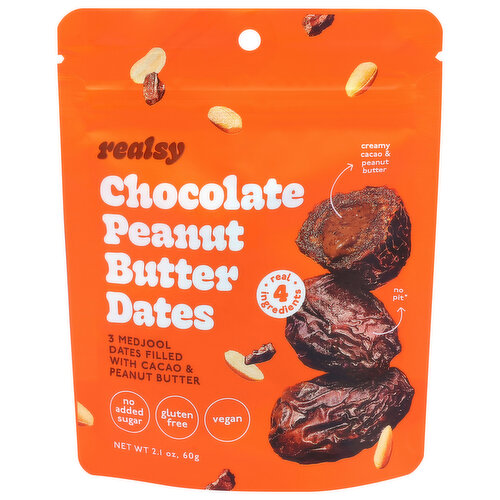 Realsy Chocolate Peanut Butter Filled Dates