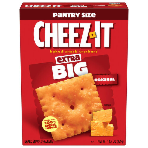 Cheez-It Extra Big Cheese Crackers, Baked Snack Crackers, Office and Kids Snacks, Original