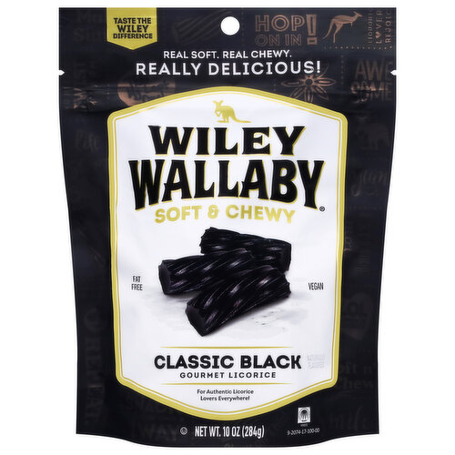 Wiley Wallaby Licorice, Gourmet, Classic Black, Soft & Chewy
