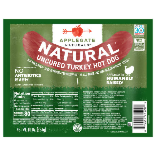 Applegate Natural Uncured Turkey Hot Dog