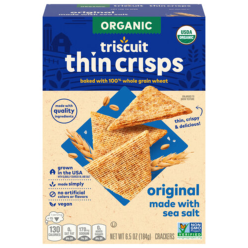 Triscuit Organic Original Thin Crisps Whole Grain Wheat Crackers