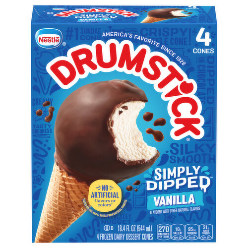Drumstick Vanilla Frozen Dairy Dessert Cones