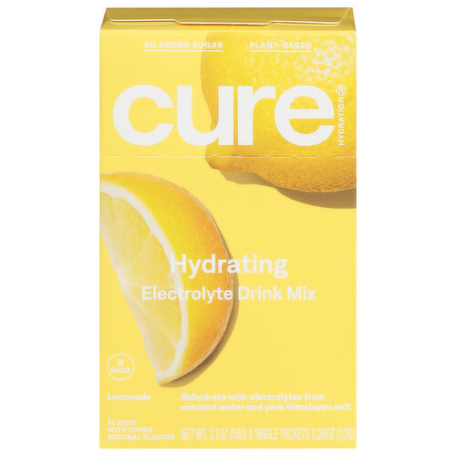 Cure Hydrating Electrolyte Drink Mix Lemonade
