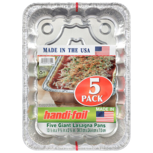 Handi-Foil Lasagna Pans, Giant, 5 Pack