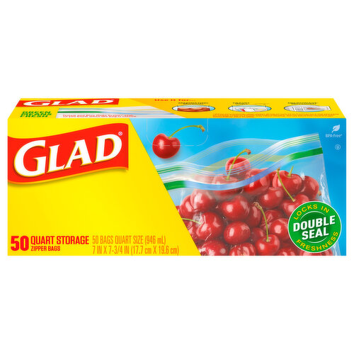 Glad Quart Zipper Food Storage Bags