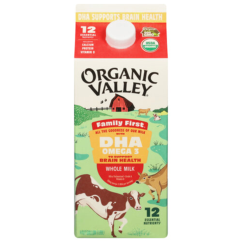 Organic Valley Whole DHA Omega 3 Milk