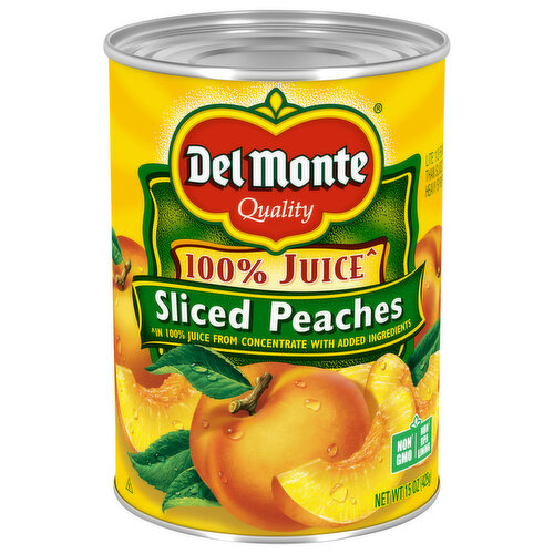 Del Monte Peaches, Sliced, 100% Juice