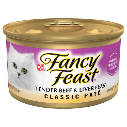 Purely Fancy Feast Pate Wet Cat Food, Classic Pate Tender Beef & Liver Feast
