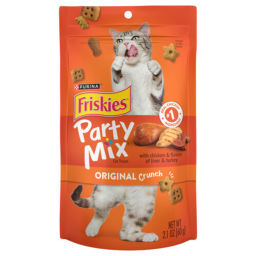 Friskies Made in USA Facilities Cat Treats, Party Mix Original Crunch