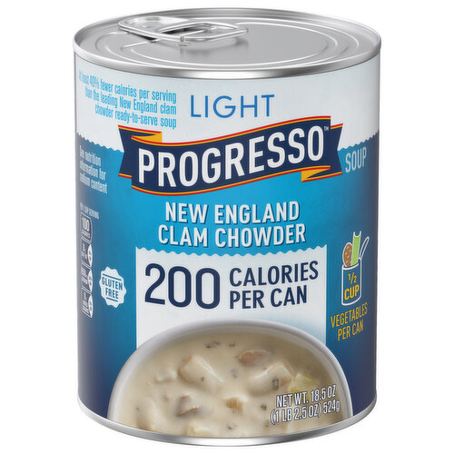 Progresso Light, New England Clam Chowder Soup, Low Fat, Gluten Free