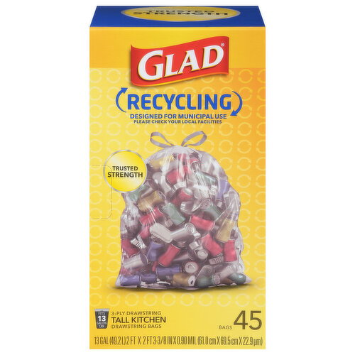Glad 13 Gallon Recycling Drawstring