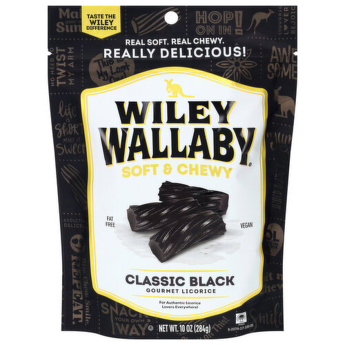 Wiley Wallaby Licorice, Gourmet, Classic Black, Soft & Chewy
