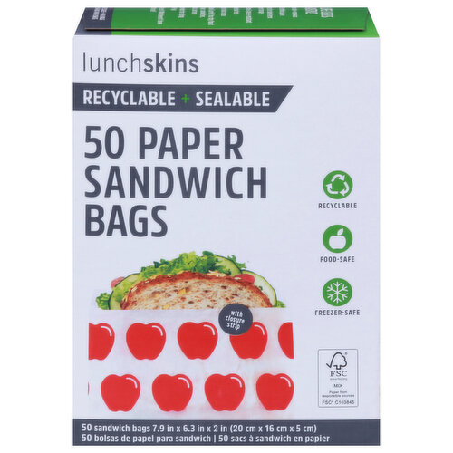 Lunch Skins Paper Sandwich Bags, Apple