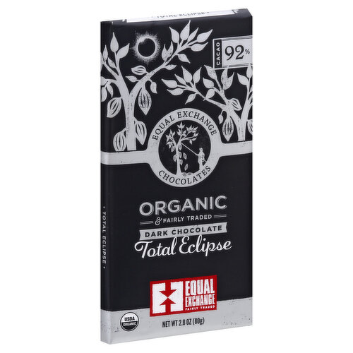 Equal Exchange Dark Chocolate, Organic, 92% Cacao, Total Eclipse