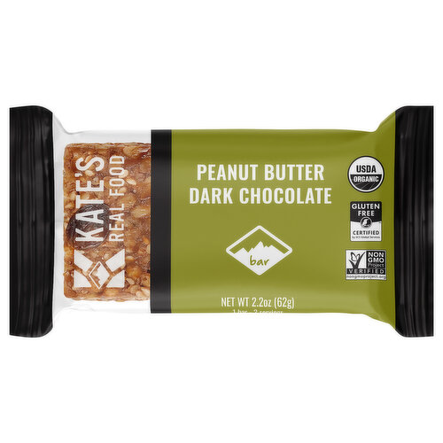 Kates Real Food Bar Peanut Butter Dark Choc