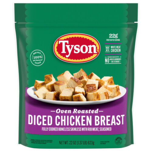 Tyson Grilled And Ready Diced Oven Roasted Frozen Chicken Breast