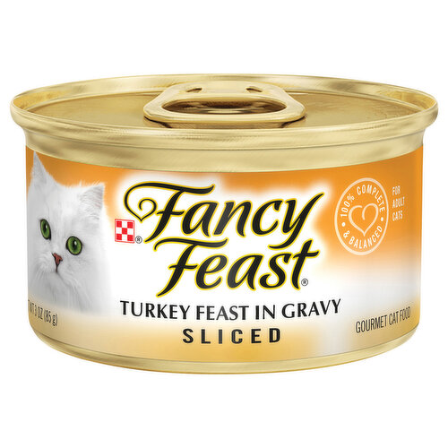 Purely Fancy Feast Gravy Wet Cat Food, Sliced Turkey Feast in Gravy