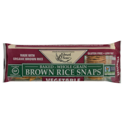 Edward & Sons Brown Rice Snaps, Vegetable