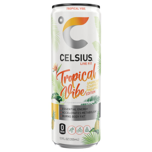Celsius Energy Drink, Tropical Vibe Edition, Sparkling