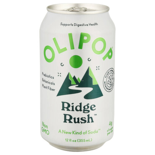 OLIPOP Prebiotic Soda, Ridge Rush