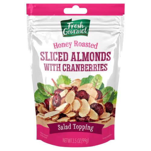 Fresh Gourmet Almonds with Cranberries, Honey Roasted, Sliced
