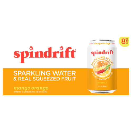 Spindrift Sparkling Water, Orange Mango