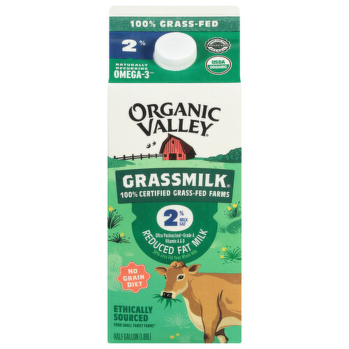 Organic Valley Grassmilk Organic 2% Reduced Fat Milk, Ultra Pasteurized