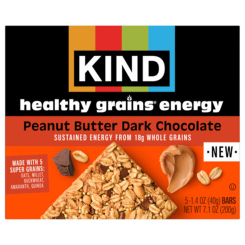Kind Bars Healthy Grains Energy Peanut Butter Dark Chocolate