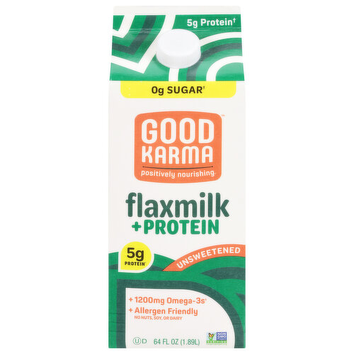 Good Karma Flax Milk, Unsweetened, + Protein