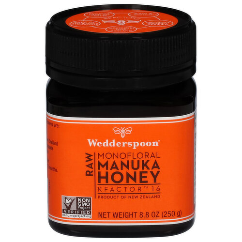 Wedderspoon Manuka Honey, Raw, Monofloral, Kfactor 16