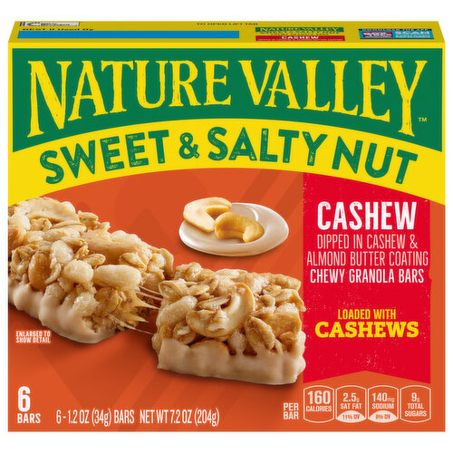Nature Valley Granola Bars, Cashew, Sweet & Salty Nut, Chewy