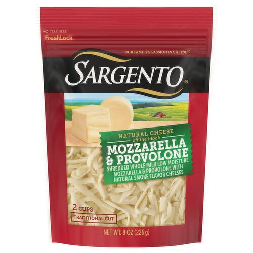 Sargento Shredded Mozzarella & Provolone with Natural Smoke Flavor Natural Cheeses