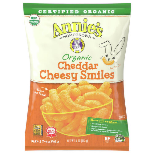 Annie's Cheesy Baked Corn Puffs, Certified Organic