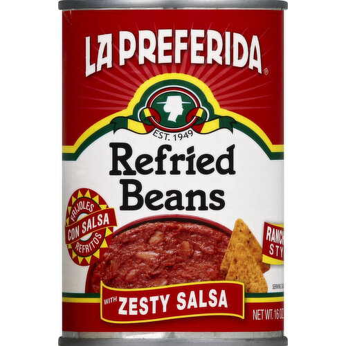 La Preferida Refried Beans with Zesty Salsa