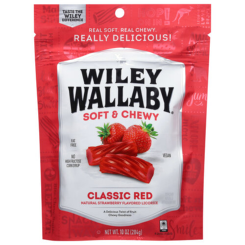 Wiley Wallaby Licorice, Classic Red, Soft & Chewy