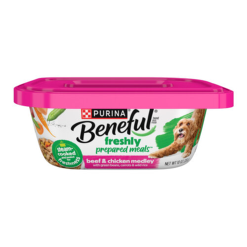 Purina Beneful High Protein, Wet Dog Food With Gravy, Prepared Meals Beef & Chicken Medley