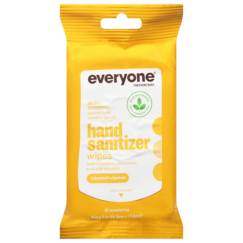 Everyone Hand Sanitizer Wipes Coconut + Lemon