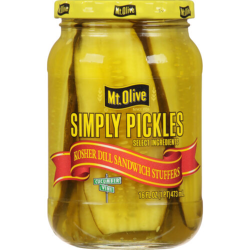Mt. Olive Simply Pickles, Kosher Dill Sandwich Stuffers