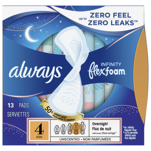 Always Infinity Flex Foam Size 4 with Wings