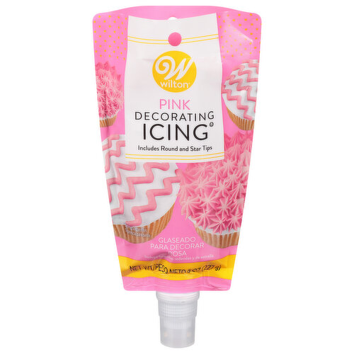 Wilton Pink Icing Pouch with Tips