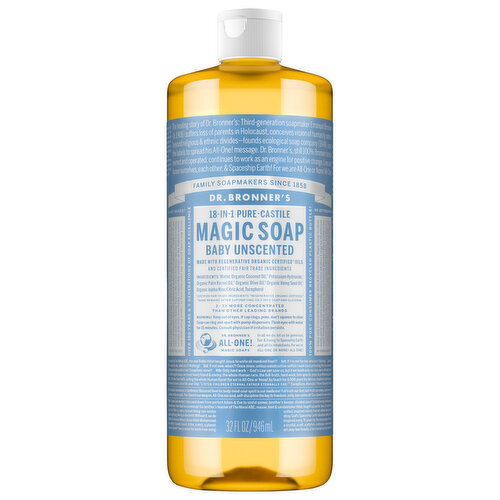 Dr. Bronner's Pure-Castile Soap, 18-in-1, Hemp, Baby, Unscented
