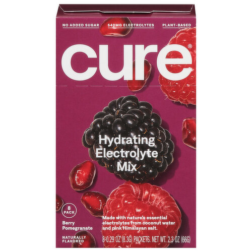 Cure Hydrating Electrolyte Drink Mix Berry Pomegranate
