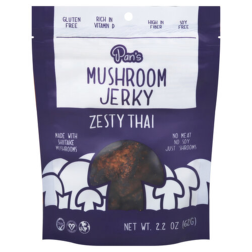 Pan's Mushroom Jerky Zesty Thai Mushroom Jerky